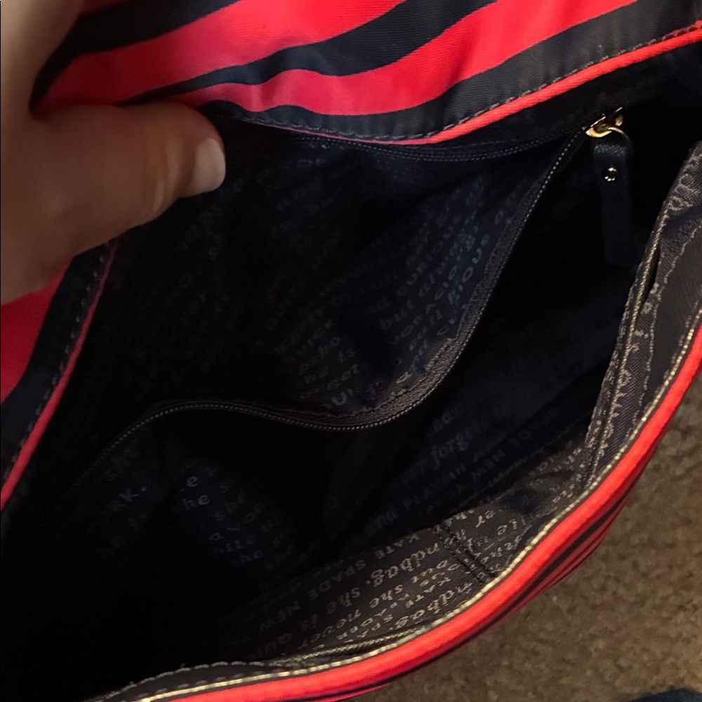 kate spade Pink & Navy Striped Shoulder Bag - Picture 3 of 6